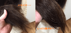 乾燥した毛先にヘアクリームとして
